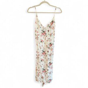 Reformation Floral Dietrich Midi Dress with Tie Sash White Pink